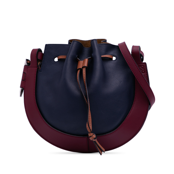 Pre-Loved LOEWE Small Leather Colorblock Horseshoe Crossbody - Picture 1 of 10